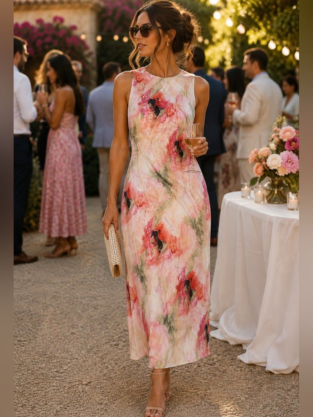 NWT Ghospell Floral Sleeveless Maxi Dress